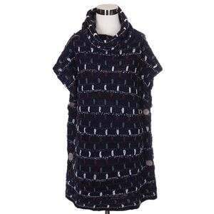 LOF Stitched Accent Cowl Neck Sweater Poncho